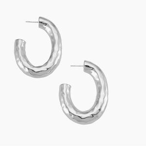 Ippolita 925 Classico Thick Hammered Oval Hoop Earring
